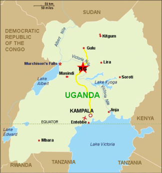 location map of Uganda